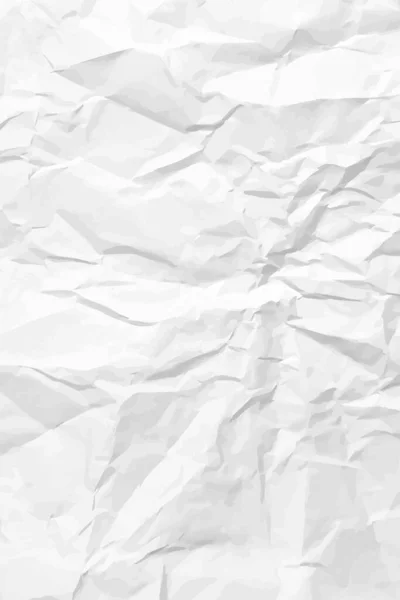 Fond Papier Froissé Blanc Propre Modèle Papier Vide Froissé Vertical — Image vectorielle