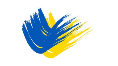 Ukrainian national flag in grunge style. Painted with a brush stroke flag of Ukraine. Vector illustration clipart