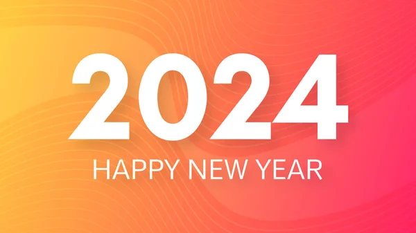 2024 Mutlu Yıllar Arkaplanı Turuncu Soyut Arka Planda Beyaz 2024 — Stok Vektör