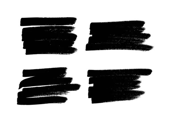 带有黑色记号的涂鸦 一套四道涂鸦风格的各种笔迹 黑色手绘在白色背景上的设计元素 矢量说明 — 图库矢量图片