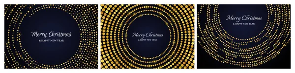 Frohe Weihnachten Und Ein Gutes Neues Jahr Mit Goldenem Glitzermuster — Stockvektor