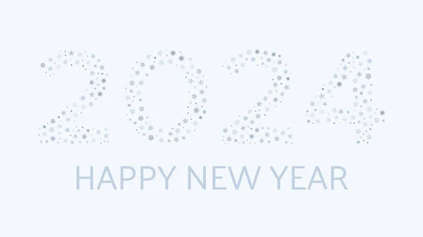 New Year Background Numbers 2024 Made Snowflakes Blue Snowflakes Blue — Stock Vector