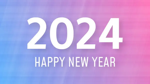 2024 Happy New Year Background Modern Greeting Banner Template White — Stock Vector
