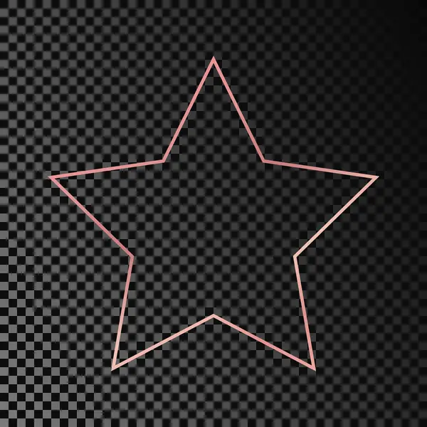 Marco Forma Estrella Brillante Oro Rosa Aislado Sobre Fondo Transparente — Archivo Imágenes Vectoriales