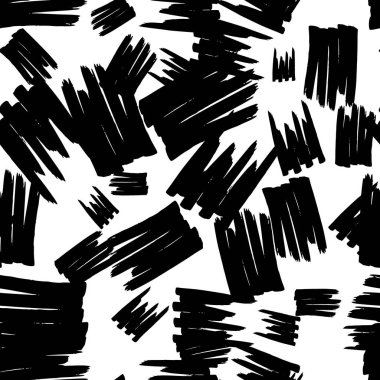 Koyu elle çizilmiş kusursuz desen beyaz arka planda karalama lekesi. Soyut grunge dokusu. Vektör illüstrasyonu