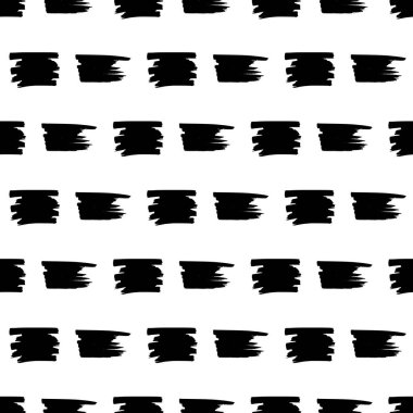 Seamless pattern with black marker scribbles on white background. Vector illustration