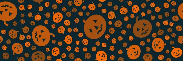 Modèle Halloween Sans Couture Avec Des Citrouilles Fond Bande Dessinée — Image vectorielle