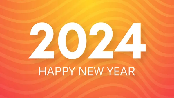 2024 Mutlu Yıllar Arkaplanı Turuncu Soyut Arka Planda Beyaz 2024 — Stok Vektör