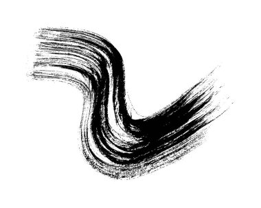 Siyah dalgalı grunge fırça darbesi. Boyalı mürekkep şeridi. Mürekkep lekesi beyaz arkaplanda izole edilmiş. Vektör illüstrasyonu