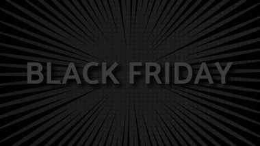 Kara Cuma çizgi roman geçmişi üzerine yazı. Yarım tonlu pankartta koyu bir yazı var. Vektör illüstrasyonu