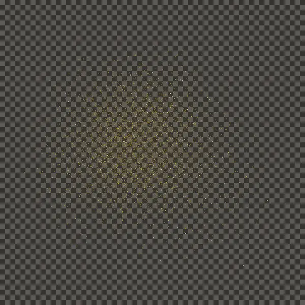 Gold Glittering Dust Gray Transparent Background Dust Gold Glitter Effect — ストックベクタ