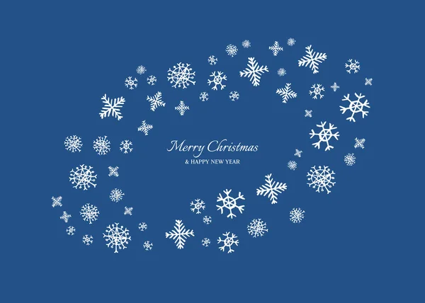 Frohe Weihnachten Und Ein Gutes Neues Jahr Mit Weißen Schneeflocken — Stockvektor