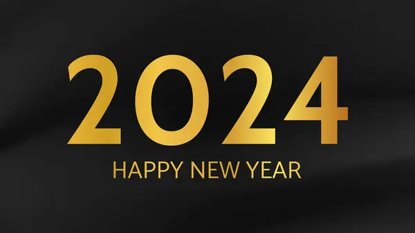 2024 Happy New Year Background Modern Greeting Banner Template Gold — Stock Vector