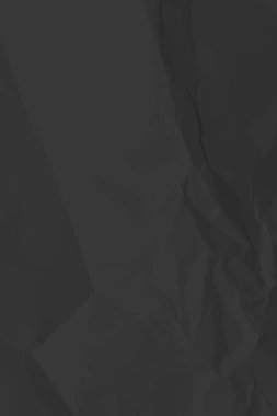 Siyah, buruşuk kağıt arka plan. Posterler ve afişler için buruşturulmuş dikey boş kağıt şablonu. Vektör illüstrasyonu