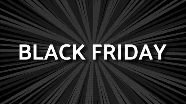 Kara Cuma çizgi roman geçmişi üzerine yazı. Yarım tonlu pankartta beyaz yazılar var. Vektör illüstrasyonu