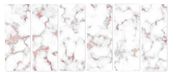 Roségold Marmor Textur Hintergrund Set Von Sechs Abstrakten Kulissen Aus — Stockvektor