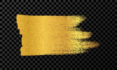 Altın renkli kalemle karalayın. Doodle tarzı karalama. Koyu şeffaf arkaplanda altın el çizimi tasarım elemanı. Vektör illüstrasyonu