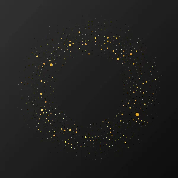 Abstract Gold Glowing Halftone Dotted Background Gold Glitter Pattern Circle — Stock Vector