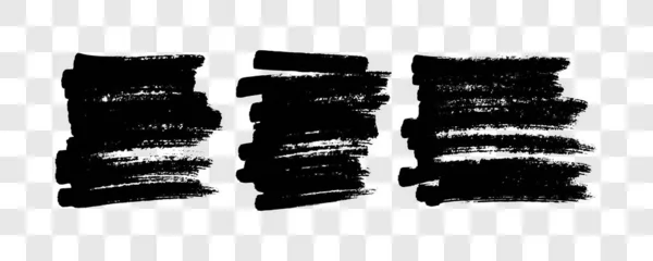 Scribble Black Marker Set Three Doodle Style Various Scribbles Black — Stock Vector