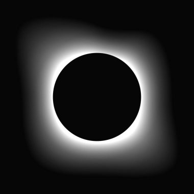 Çemberi gradyanla aydınlat. Siyah arkaplanda beyaz yuvarlak neon pankart var. Vektör illüstrasyonu