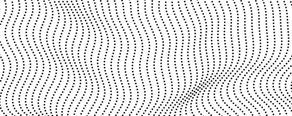 Yarım tonluk tek renkli arkaplan ve akışkan noktalar. Siyah beyaz soyut dalga dokusu. Vektör illüstrasyonu