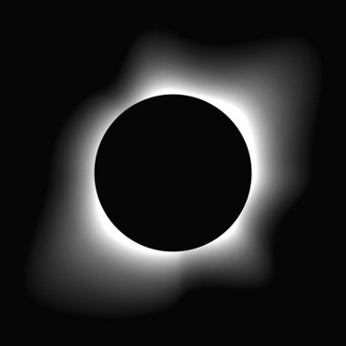 Çemberi gradyanla aydınlat. Siyah arkaplanda beyaz yuvarlak neon pankart var. Vektör illüstrasyonu