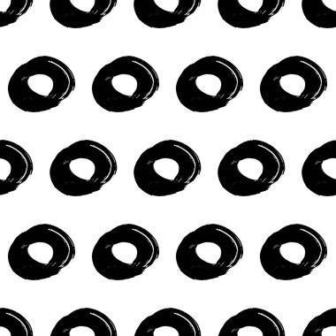 Kusursuz desenli, el çizimi, beyaz zemin üzerine çizilmiş karalama çemberleri. Soyut grunge dokusu. Vektör illüstrasyonu