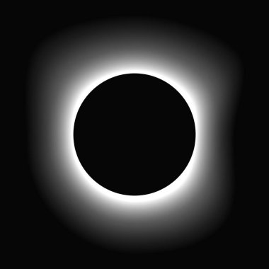 Çemberi gradyanla aydınlat. Siyah arkaplanda beyaz yuvarlak neon pankart var. Vektör illüstrasyonu