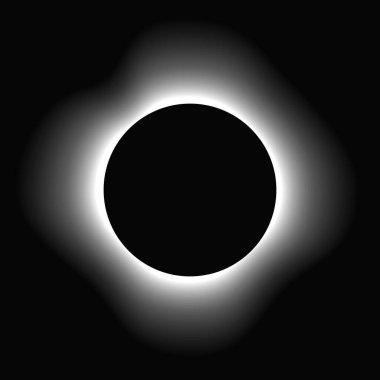 Çemberi gradyanla aydınlat. Siyah arkaplanda beyaz yuvarlak neon pankart var. Vektör illüstrasyonu