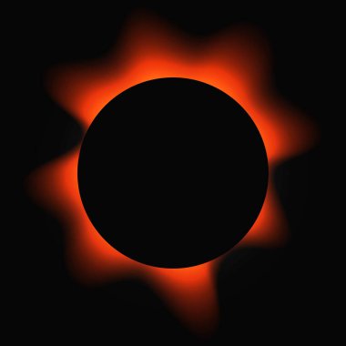 Circle illuminate frame with gradient. Red round neon banner isolated on black background. Vector illustration