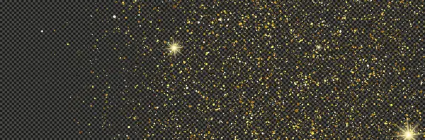 Polvo Dorado Brillante Con Estrellas Sobre Fondo Gris Transparente Polvo — Archivo Imágenes Vectoriales