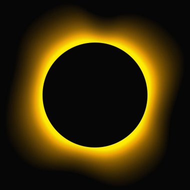 Circle illuminate frame with gradient. Yellow round neon banner isolated on black background. Vector illustration