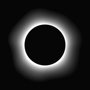 Çemberi gradyanla aydınlat. Siyah arkaplanda beyaz yuvarlak neon pankart var. Vektör illüstrasyonu