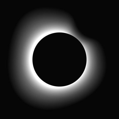 Çemberi gradyanla aydınlat. Siyah arkaplanda beyaz yuvarlak neon pankart var. Vektör illüstrasyonu