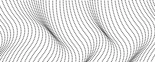 Yarım tonluk tek renkli arkaplan ve akışkan noktalar. Siyah beyaz soyut dalga dokusu. Vektör illüstrasyonu