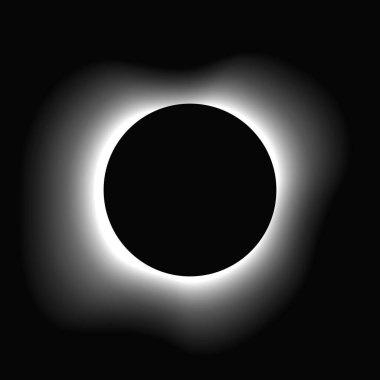 Çemberi gradyanla aydınlat. Siyah arkaplanda beyaz yuvarlak neon pankart var. Vektör illüstrasyonu