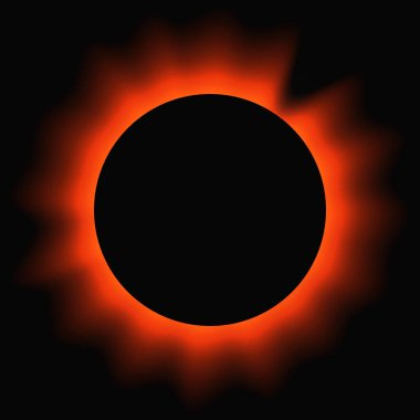 Circle illuminate frame with gradient. Red round neon banner isolated on black background. Vector illustration