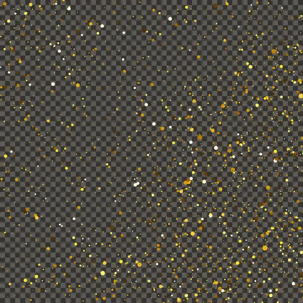 Gold Glittering Dust Gray Transparent Background Dust Gold Glitter Effect — ストックベクタ