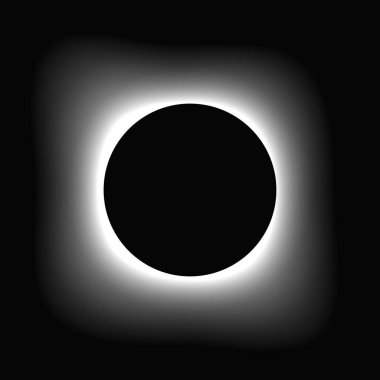 Çemberi gradyanla aydınlat. Siyah arkaplanda beyaz yuvarlak neon pankart var. Vektör illüstrasyonu