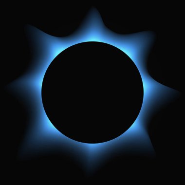 Circle illuminate frame with gradient. Blue round neon banner isolated on black background. Vector illustration