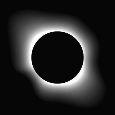 Çemberi gradyanla aydınlat. Siyah arkaplanda beyaz yuvarlak neon pankart var. Vektör illüstrasyonu