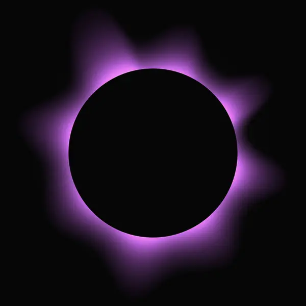Circle Illuminate Frame Gradient Purple Neon Banner Isolated Black Background — Stock Vector