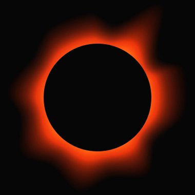 Circle illuminate frame with gradient. Red round neon banner isolated on black background. Vector illustration