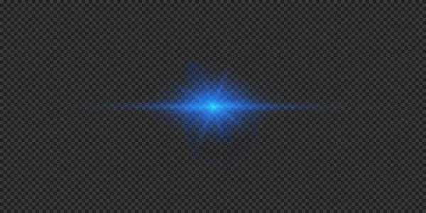 Световое Воздействие Бликов Объектива Голубой Горизонтальный Светящийся Световой Эффект Звездопада — стоковый вектор