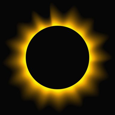 Circle illuminate frame with gradient. Yellow round neon banner isolated on black background. Vector illustration