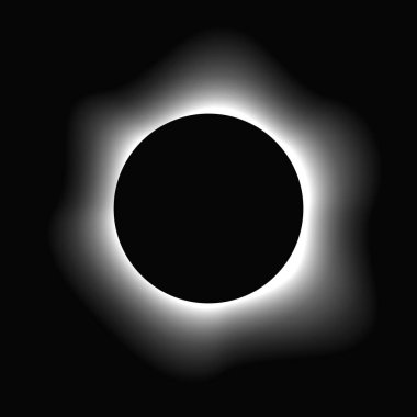 Çemberi gradyanla aydınlat. Siyah arkaplanda beyaz yuvarlak neon pankart var. Vektör illüstrasyonu