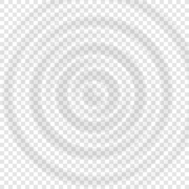 Dalgalı su manzarası. Şeffaf arkaplanda izole edilmiş daire dalgalı su yoğunlaştırıcı halkaları serpin. Vektör illüstrasyonu