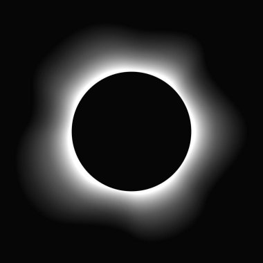 Çemberi gradyanla aydınlat. Siyah arkaplanda beyaz yuvarlak neon pankart var. Vektör illüstrasyonu