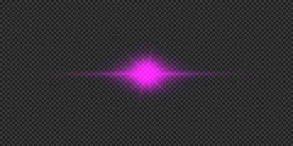 Světelný Efekt Záblesků Objektivu Fialový Horizontálně Zářící Světelný Třeskající Efekt — Stockový vektor