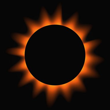 Circle illuminate frame with gradient. Orange round neon banner isolated on black background. Vector illustration